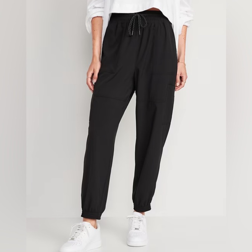 Women’s Black Old Navy Extra High Rise Stretchtech Joggers XL, NWT